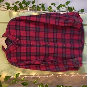 Men's Claybrooke Outdoors Red Navy Plaid Flannel XL
